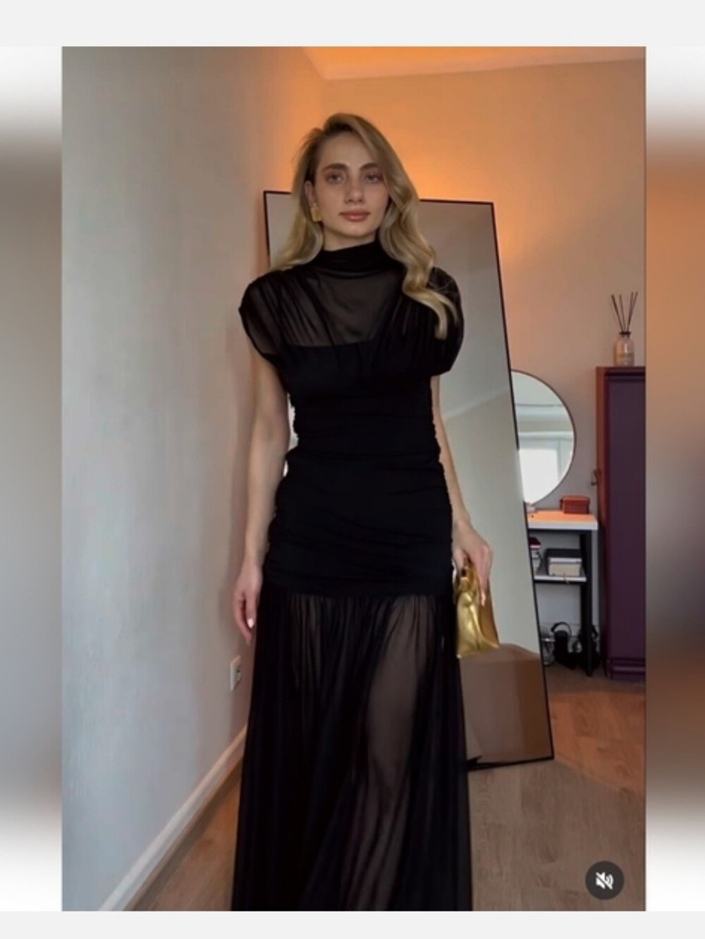 Zara Draped Midi Dress Black - Picture 8 of 16